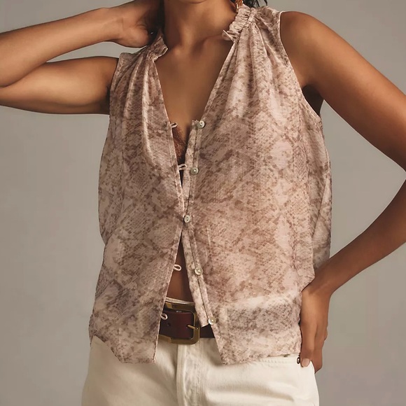Cloth & Stone Button-Front Brown Tank Top Size XXS - Picture 1 of 3